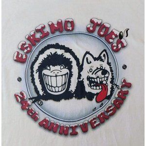 Eskimo Joes 24th Anniversary Tee Shirt XXL Vintage 1999 White Short Sleeve